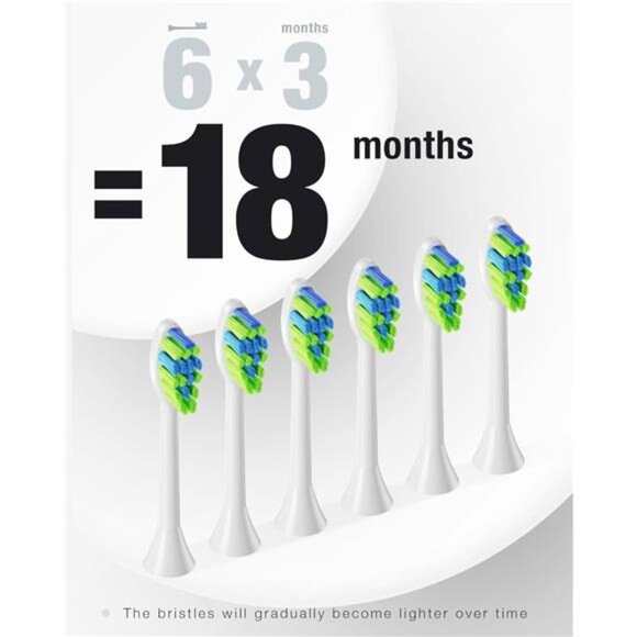 7AM2M Sonic Electric Toothbrush with 6 Brush Heads for Adults&Kids, One Charge - Picture 6 of 7